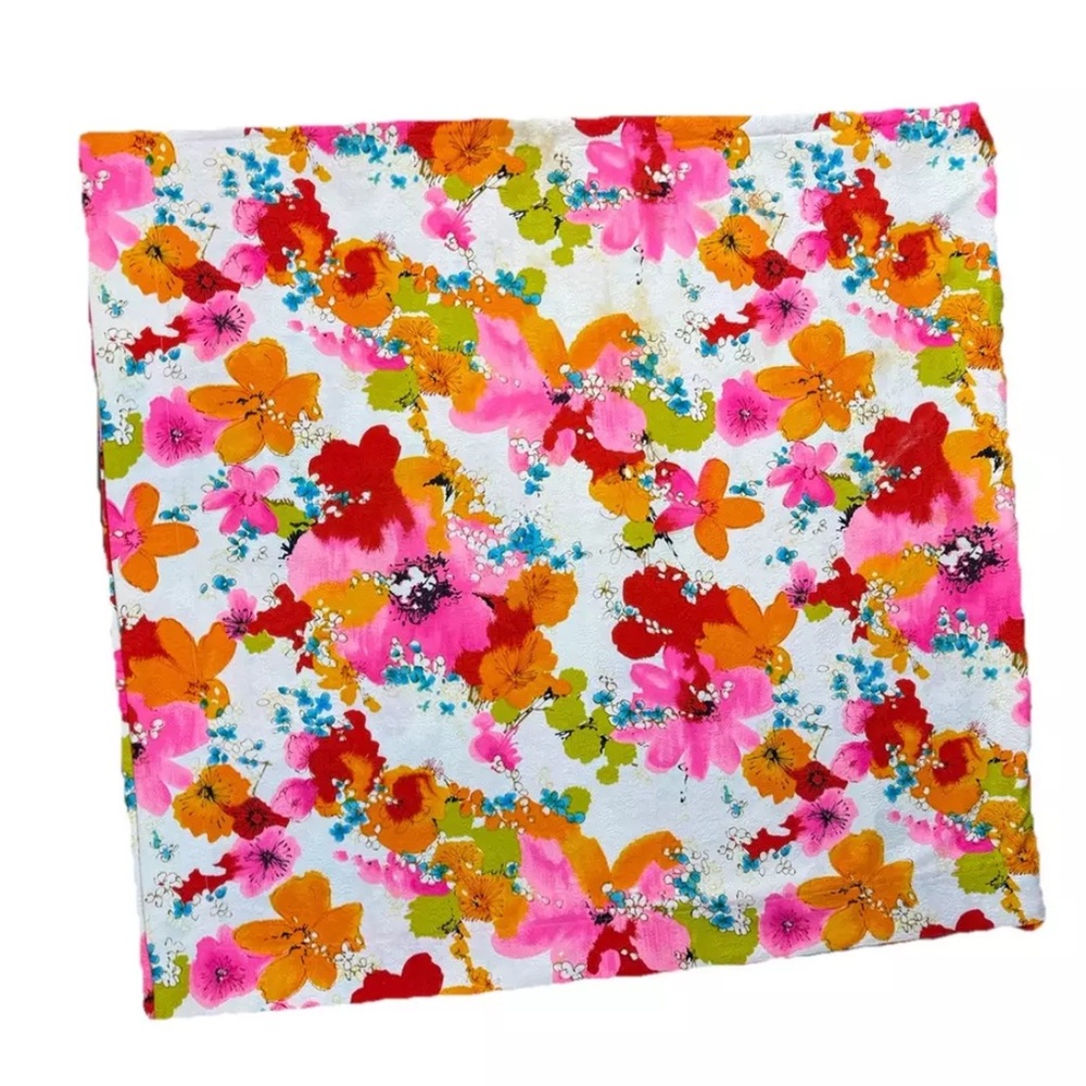 Vintage VHY Hawaiian Textiles Fabric Von Hamm Rare Textured Floral Bright Cloth